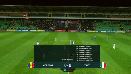 LIVE: Fotball: Moldova (fem) - Italia (fem). Preliminariile CM-2023
