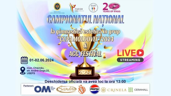 LIVE: Campionatul Național CUPA MOLDOVEI 2024 la Gimnastică Estetică în Grup | 1-2.06.2024