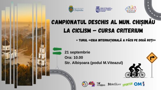 🏁 LIVE: Campionatul deschis al mun. Chișinău la ciclism - cursa Criterium 2024